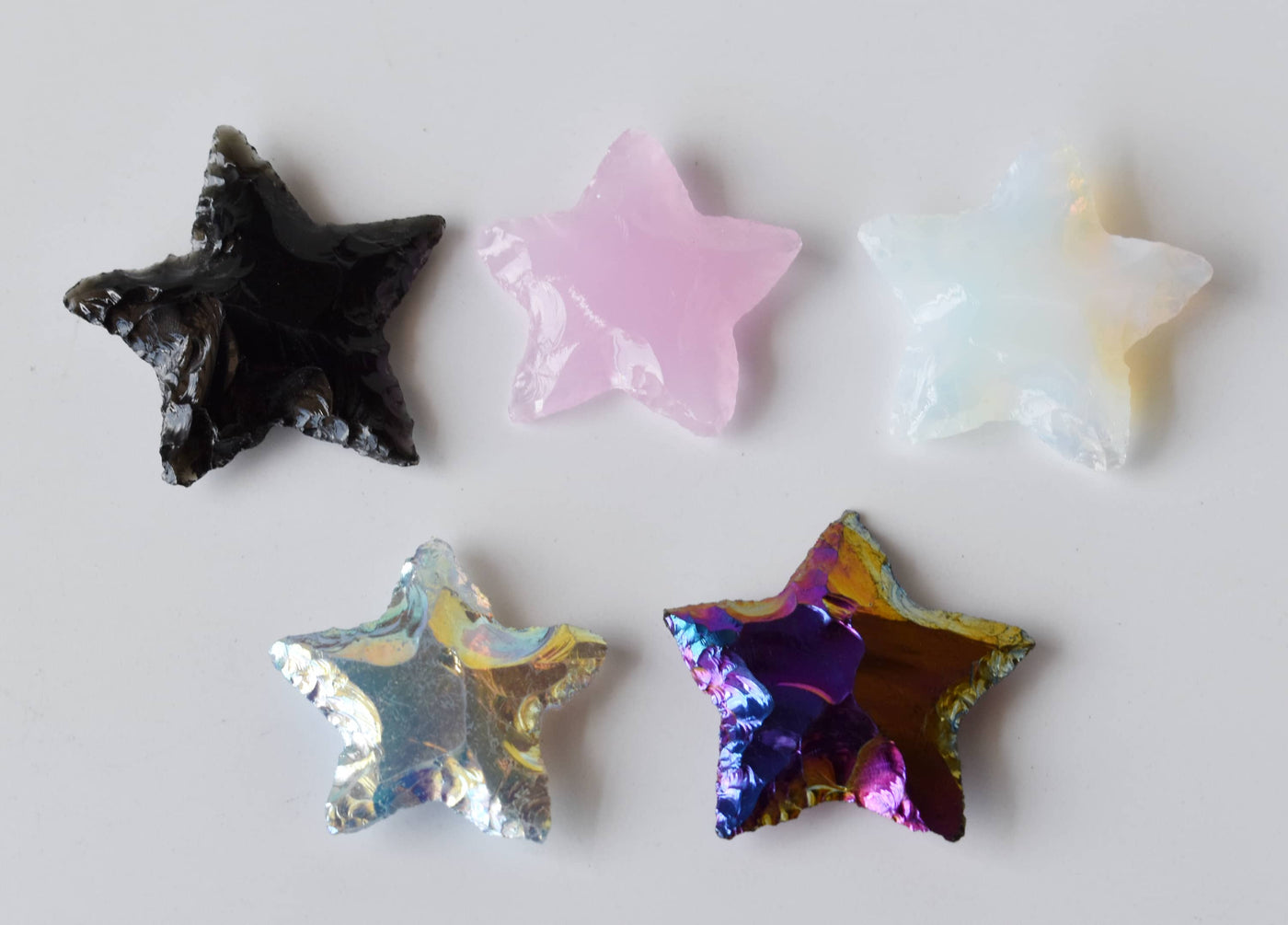 Flat Stars & Moon Shaped Gemstone Arrowheads