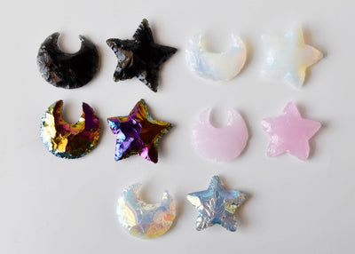 Flat Stars & Moon Shaped Gemstone Arrowheads