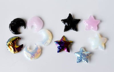 Flat Stars & Moon Shaped Gemstone Arrowheads