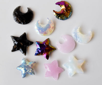 Flat Stars & Moon Shaped Gemstone Arrowheads