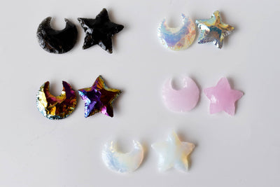 Flat Stars & Moon Shaped Gemstone Arrowheads