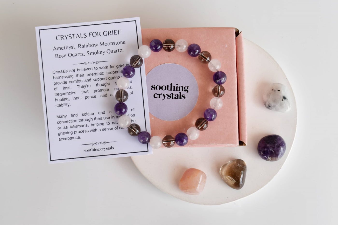 Calming GRIEF Support  Crystal Kit, Gemstone Tumble Kit, Grief Crystal Gift Set