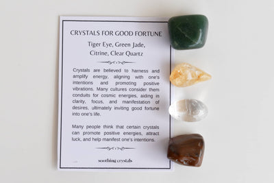 Harbouring GOOD FORTUNE Crystal Kit, Gemstone Tumble Kit, Good fortune Crystal Gift Set