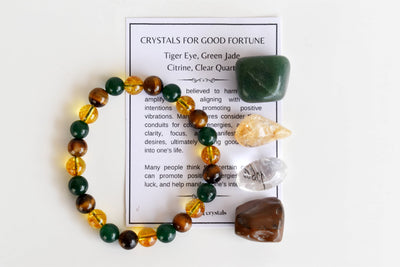 Harbouring GOOD FORTUNE Crystal Kit, Gemstone Tumble Kit, Good fortune Crystal Gift Set