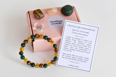 Harbouring GOOD FORTUNE Crystal Kit, Gemstone Tumble Kit, Good fortune Crystal Gift Set