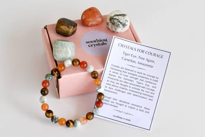 Promote COURAGE Crystal Kit, Gemstone Tumble Kit, Courage Crystal Gift Set