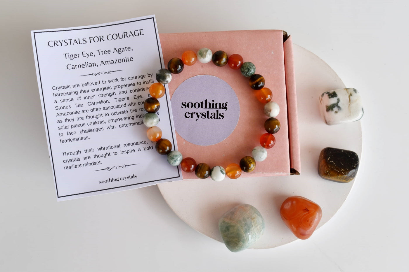 Promote COURAGE Crystal Kit, Gemstone Tumble Kit, Courage Crystal Gift Set