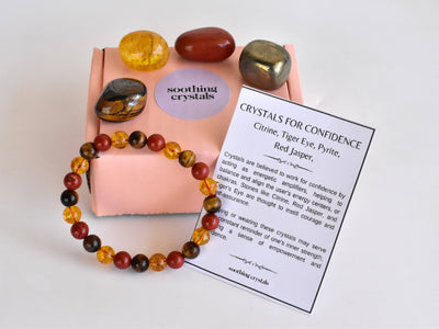 Boost CONFIDENCE Crystal Kit, Gemstone Tumble Kit, Confidence Crystal Gift Set