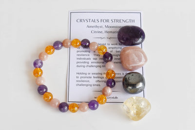 Enhances STRENGTH Crystal Kit, Gemstone Tumble Kit, Strength Crystal Gift Set