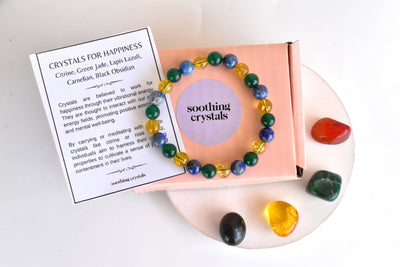 Promoting HAPPINESS Crystal Kit, Gemstone Tumble Kit, Happiness Crystal Gift Set