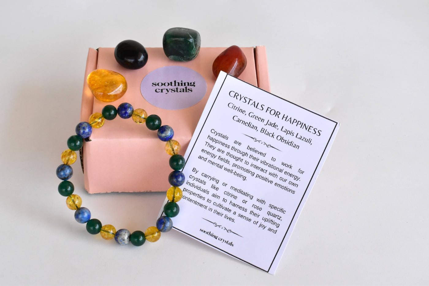 Promoting HAPPINESS Crystal Kit, Gemstone Tumble Kit, Happiness Crystal Gift Set