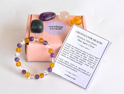 Promotes HEALTH Crystal Kit, Gemstone Tumble Kit, Health Crystal Gift Set