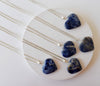 Real Sodalite Crystal Heart Pendant, Genuine Heart Shaped Necklaces