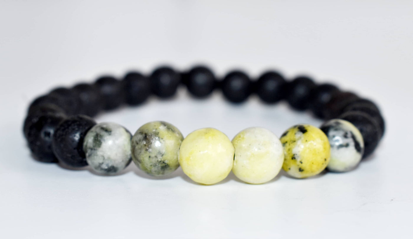 Lava Diffuser Bracelet, Lava with Serpentine Beads Diffuser Jewelry, Aromatherapy, Essential Oil Bracelet, Spiritual Gift, Yoga Gift for Her,