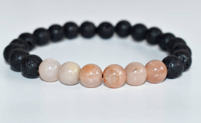 Lava Diffuser Bracelet, Lava with Moonstone Beads Diffuser Jewelry, Aromatherapy, Essential Oil Bracelet, Spiritual Gift, Yoga Gift for Her,