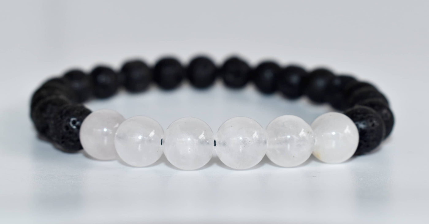 Lava Diffuser Bracelet, Lava with Rose Quartz Beads Diffuser Jewelry, Aromatherapy, Essential Oil Bracelet, Spiritual Gift, Yoga Gift for Her,