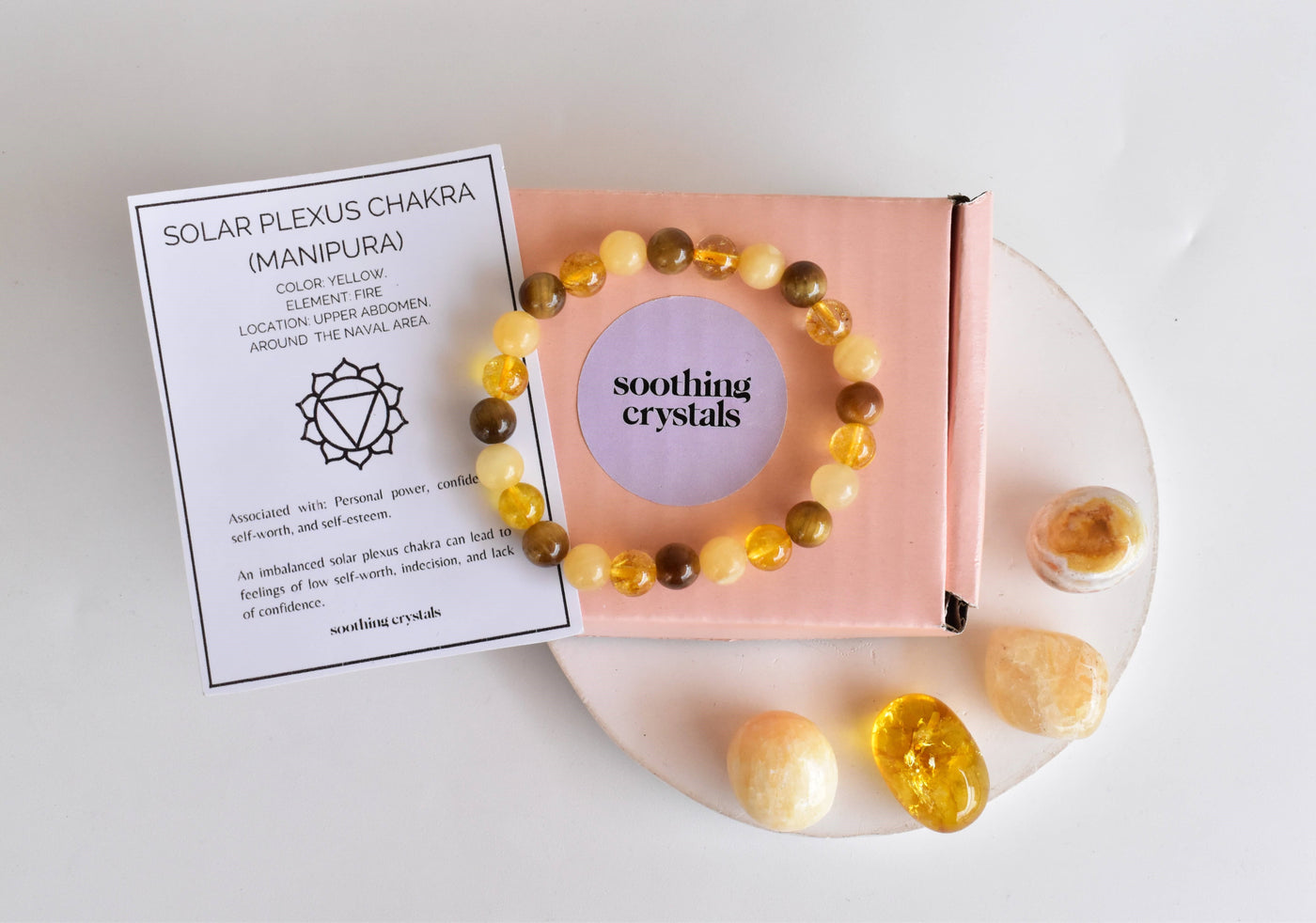 SOLAR PLEXUS Chakra Crystals Kit, Chakra's Stones Tumbled Set, Chakra's Gift