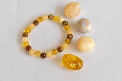 SOLAR PLEXUS Chakra Crystals Kit, Chakra's Stones Tumbled Set, Chakra's Gift