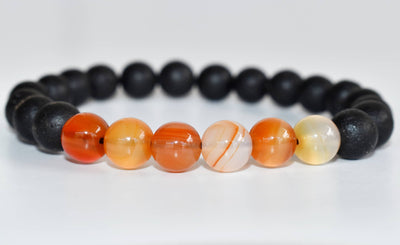 Lava Diffuser Bracelet, Lava with Carnelian Beads Diffuser Jewelry, Aromatherapy, Essential Oil Bracelet, Spiritual Gift, Yoga Gift for Her,