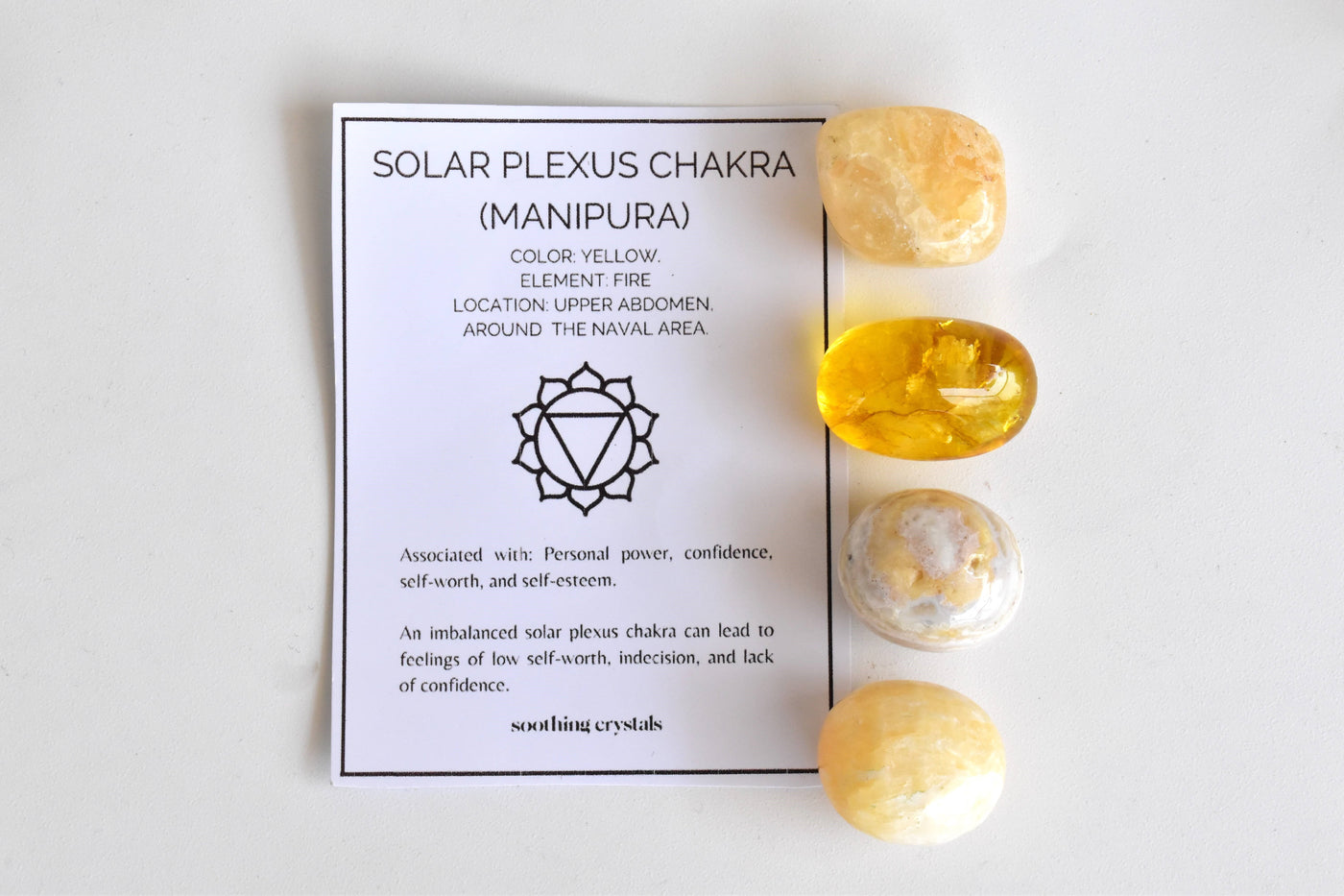 SOLAR PLEXUS Chakra Crystals Kit, Chakra's Stones Tumbled Set, Chakra's Gift