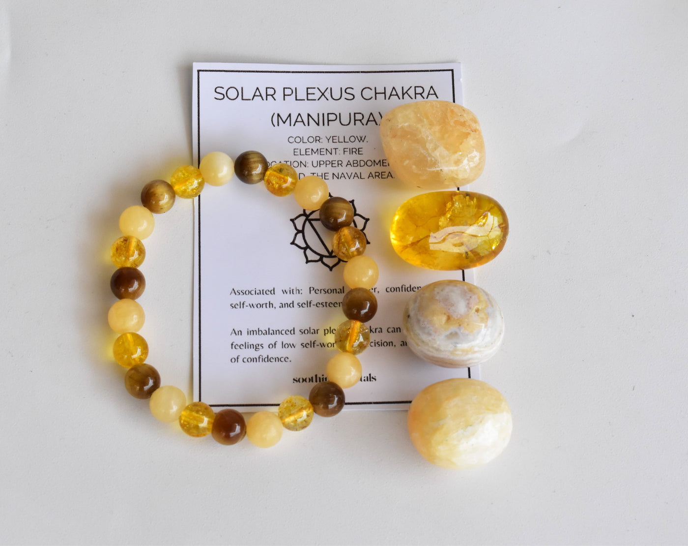 SOLAR PLEXUS Chakra Crystals Kit, Chakra's Stones Tumbled Set, Chakra's Gift