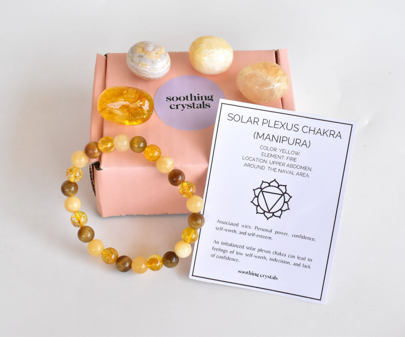 SOLAR PLEXUS Chakra Crystals Kit, Chakra's Stones Tumbled Set, Chakra's Gift