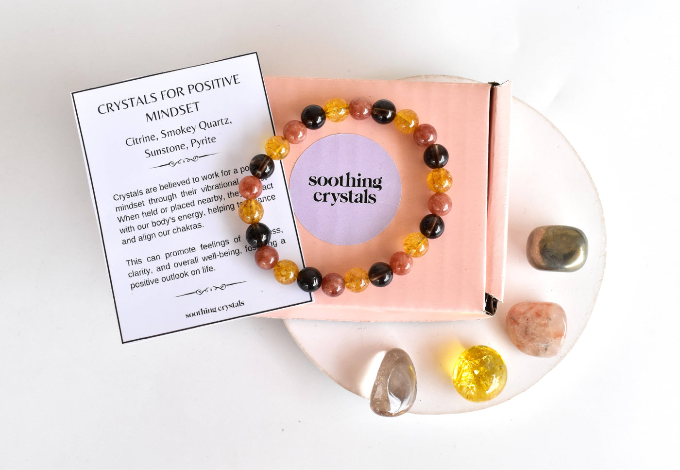 Developing POSITIVE MINDSET Crystal Kit, Gemstone Tumble Kit, Positive Mindset Crystal Gift Set