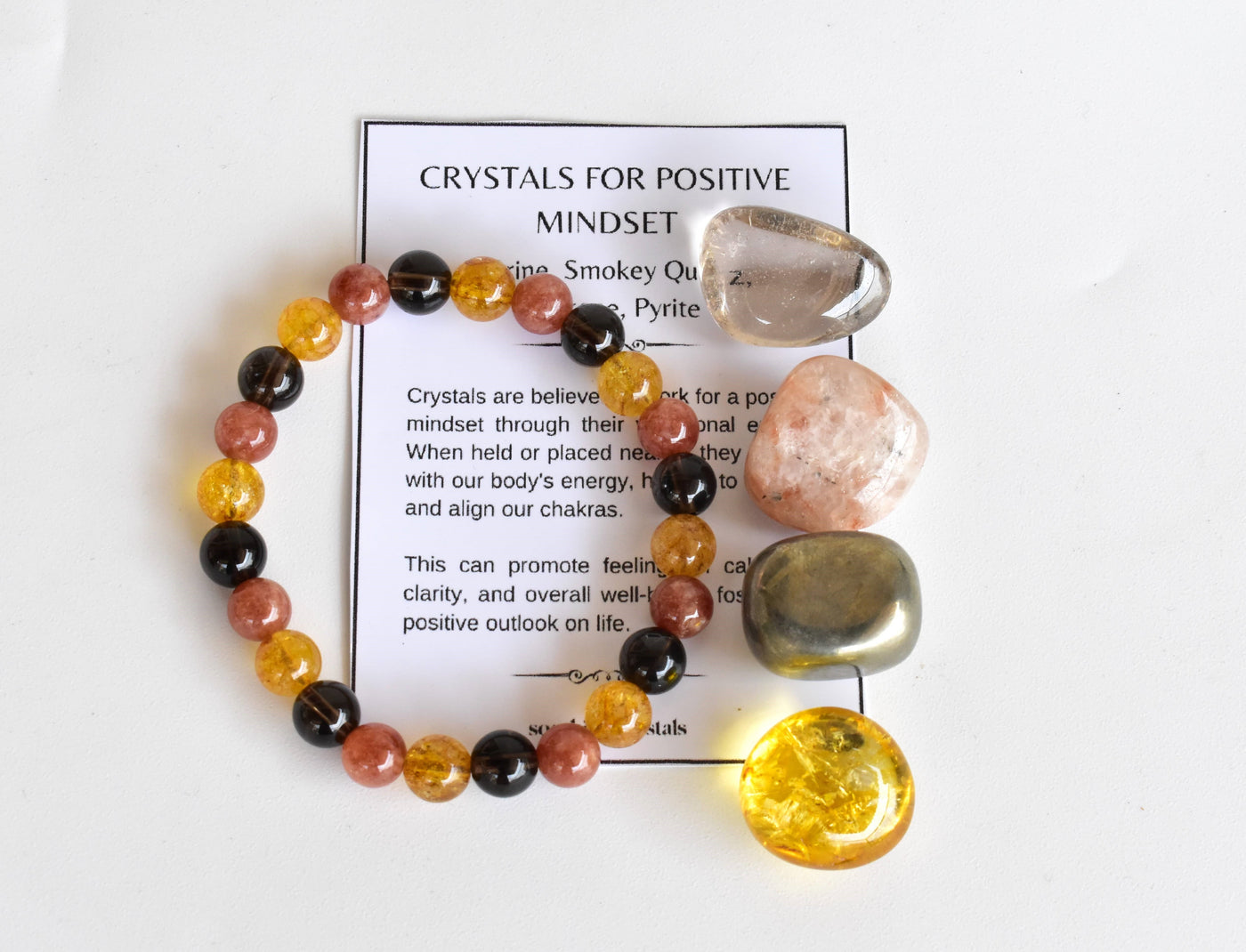 Developing POSITIVE MINDSET Crystal Kit, Gemstone Tumble Kit, Positive Mindset Crystal Gift Set