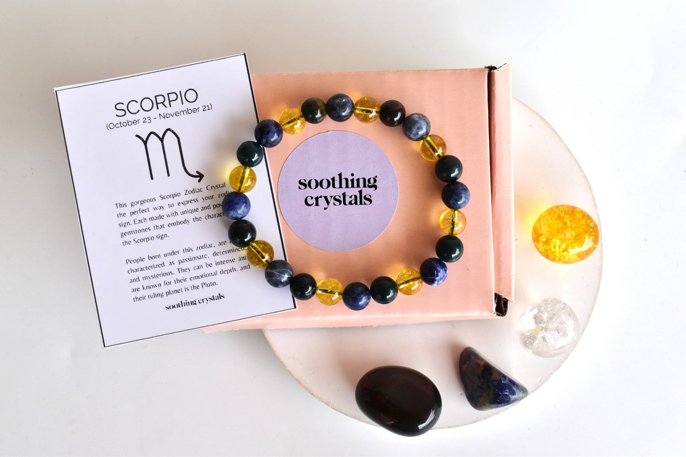 SCORPIO Zodiac Crystal Kit, Scorpio Birthstones Tumbled Stones Set, Scorpio Gifts