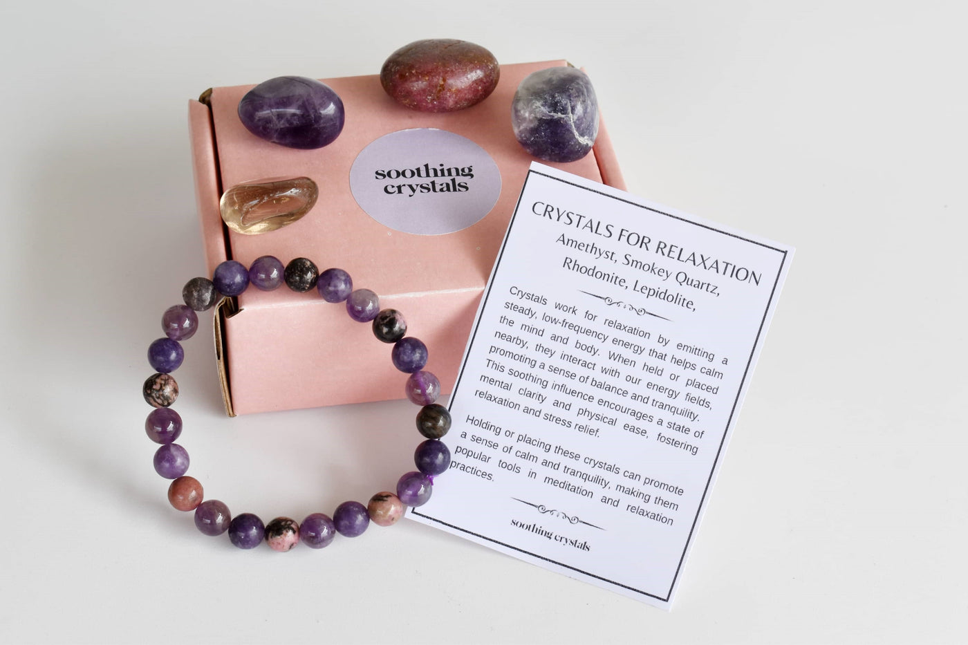 Brings RELAXATION Crystal Kit, Gemstone Tumble Kit, Relaxation Crystal Gift Set