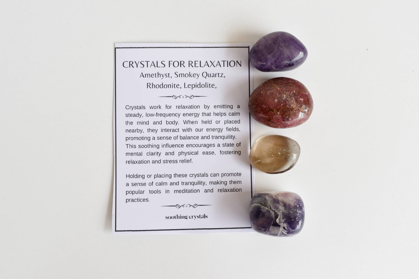 Brings RELAXATION Crystal Kit, Gemstone Tumble Kit, Relaxation Crystal Gift Set