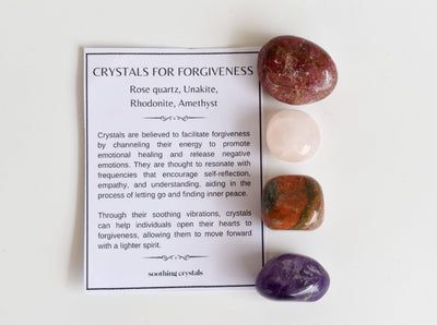 Encourage FORGIVENESS Crystal Kit, Gemstone Tumble Kit, Forgiveness Crystal Gift Set