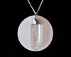 Clear Quartz Rough Stone Pendants, Electroplated Silver Real Crystal Necklaces