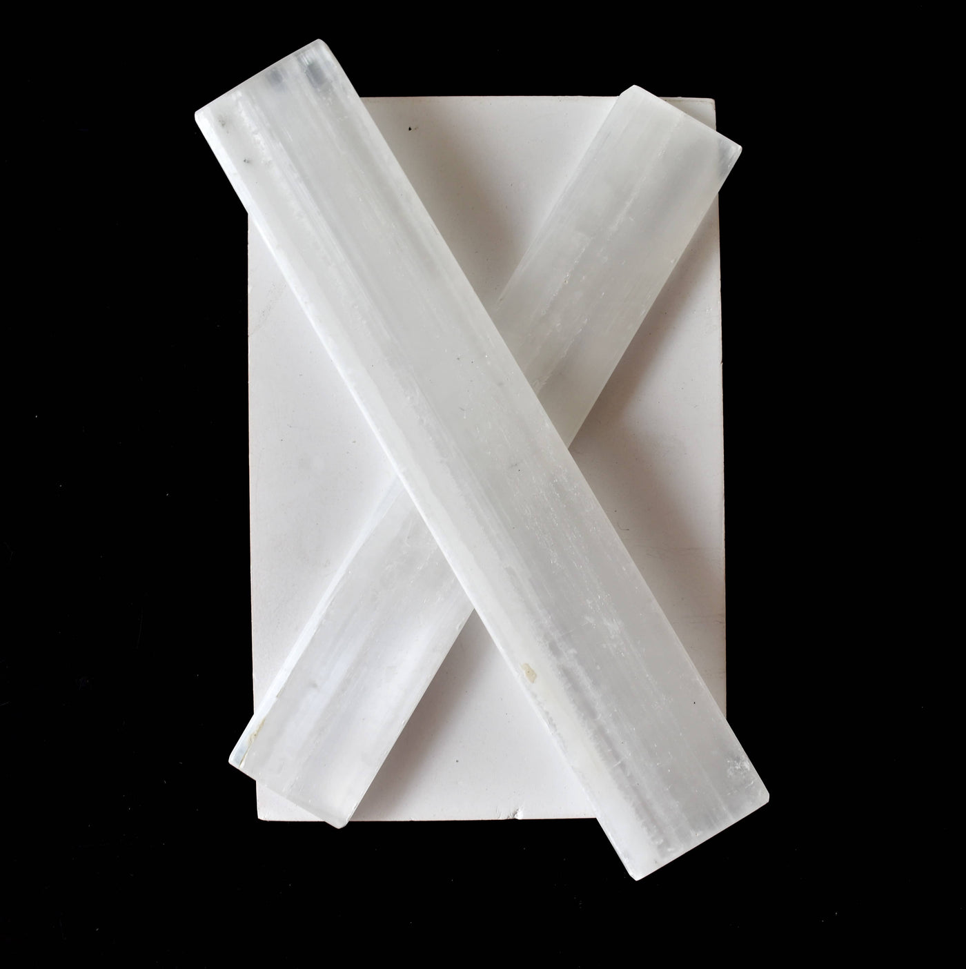 6" Selenite Charging Plate, Polished Selenite Crystal Slab