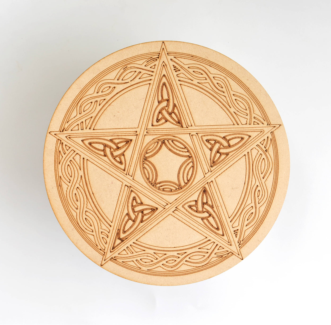 Tree of Life with 7 Chakras Crystal Grid Board, 6" Wooden Crystal Grid Plate