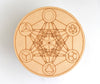 Sacred Geometry Crystal Grid Board, 6" Wooden Crystal Grid Plate