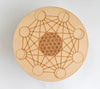 Moon Phase Crystal Grid Board, 6" Wooden Crystal Grid Plate