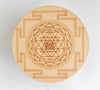 Shri Yantra Crystal Grid Board, 6" Wooden Crystal Grid Plate