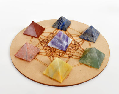 7 Chakra Crystals Pyramids