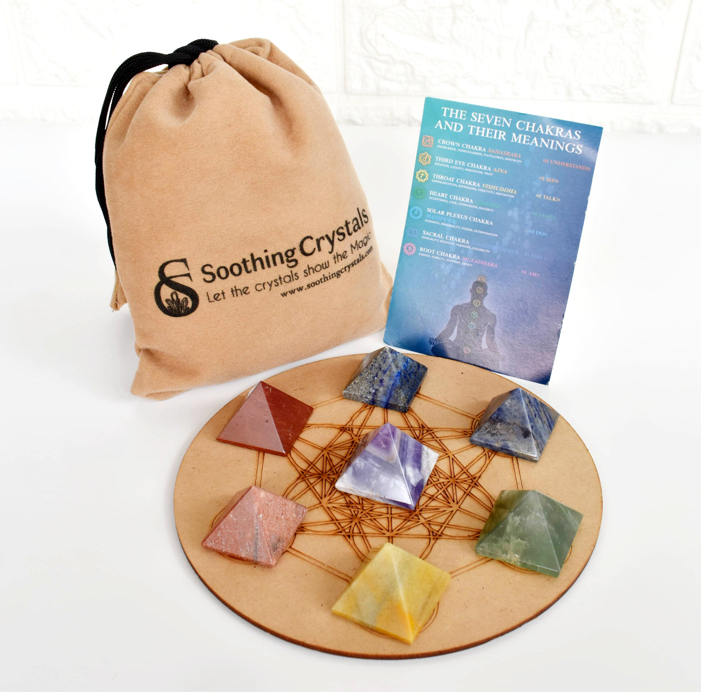 7 Chakra Crystals Pyramids