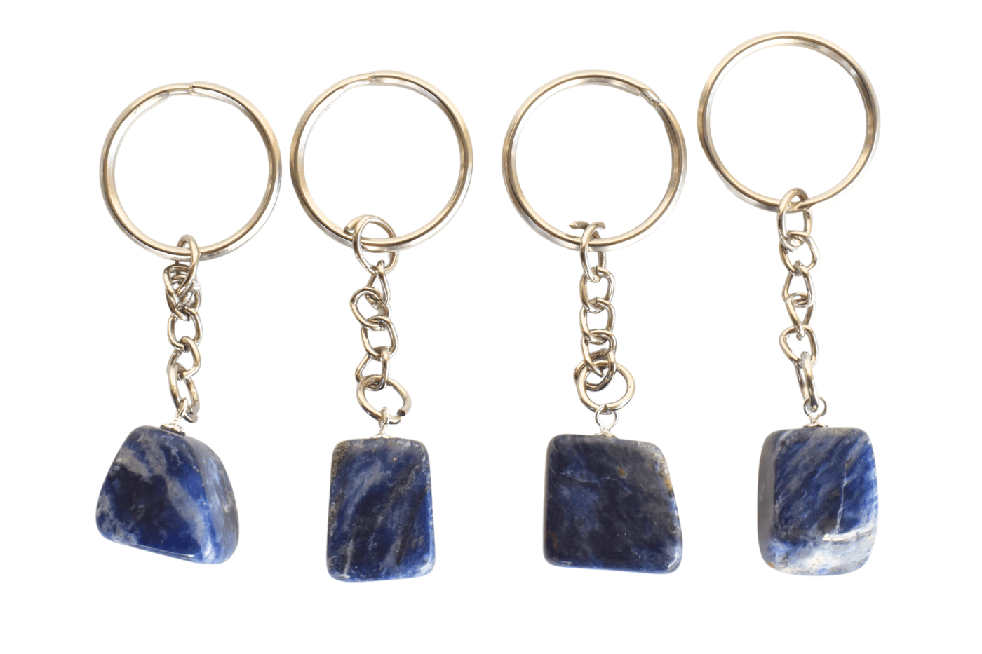 Sodalite Key Chain, Gemstone Keychain Crystal Key Ring (Meditation and Angelic Communication )