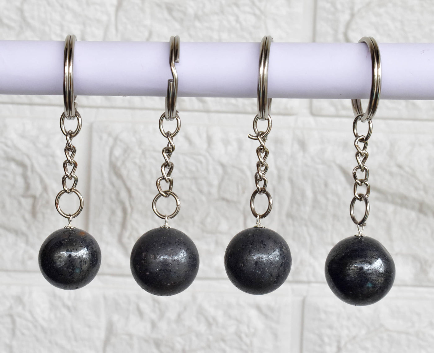 Hematite Key Chain, Gemstone Keychain Crystal Key Ring (Inspiration and Stress Relief)