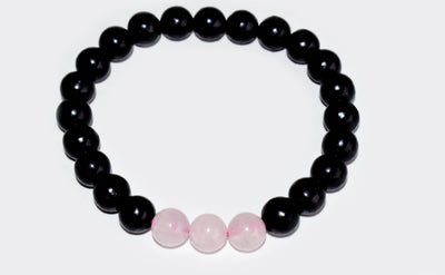 EMF Protection Crystal Bracelet, EMF Bracelet (Shungite Black, Rose Quartz)