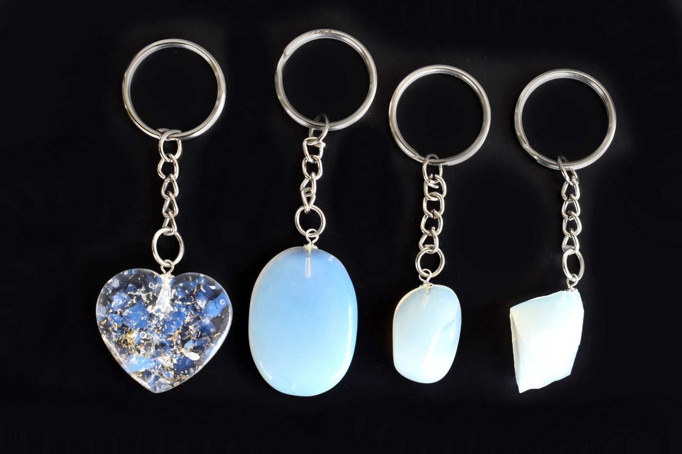 Opal Key Chain, Gemstone Keychain Crystal Key Ring (harmony and happiness)