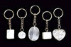 Selenite Key Chain, Gemstone Keychain Crystal Key Ring (Purification and Aura Cleansing)