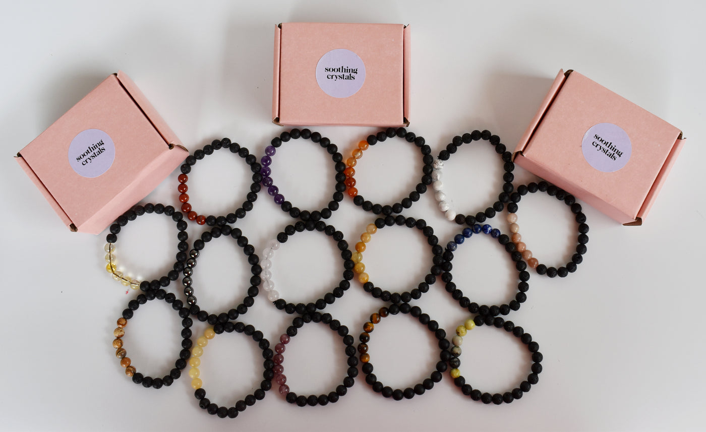 7 Chakra Diffuser Bracelet, Lava with 7 Chakra's Cruystals Beads Diffuser Jewelry, Aromatherapy, Essential Oil Bracelet, Spiritual Gift, Yoga Gift for Her,