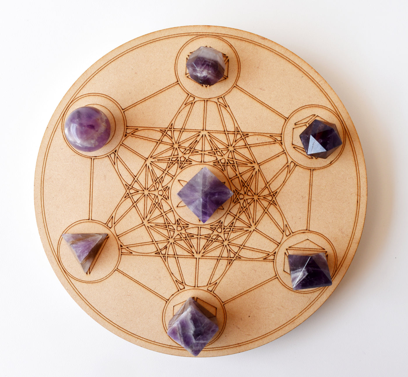 Amethyst Geometry Set (Clairvoyance and Breaking Addictions)-onnection on a spiritual level