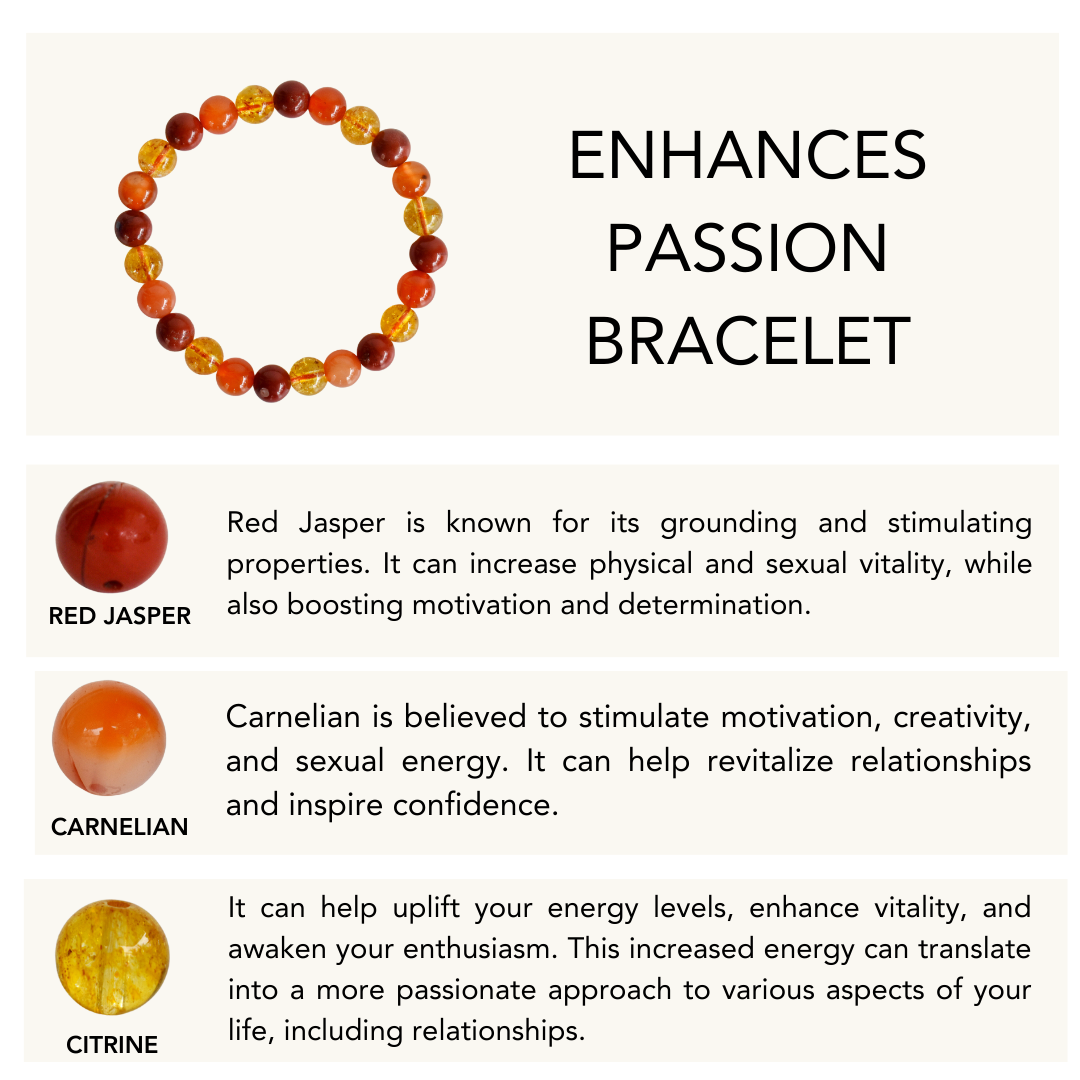 Enhances PASSION Crystal Bracelet (Joy, Creativity, Confidence)