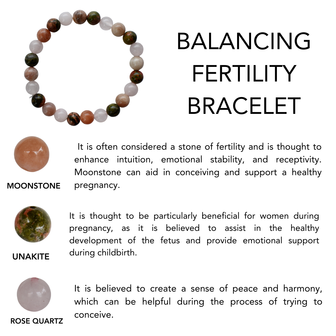 Balancing FERTILITY Crystal Bracelet (Assisting, Environment, Promotes)