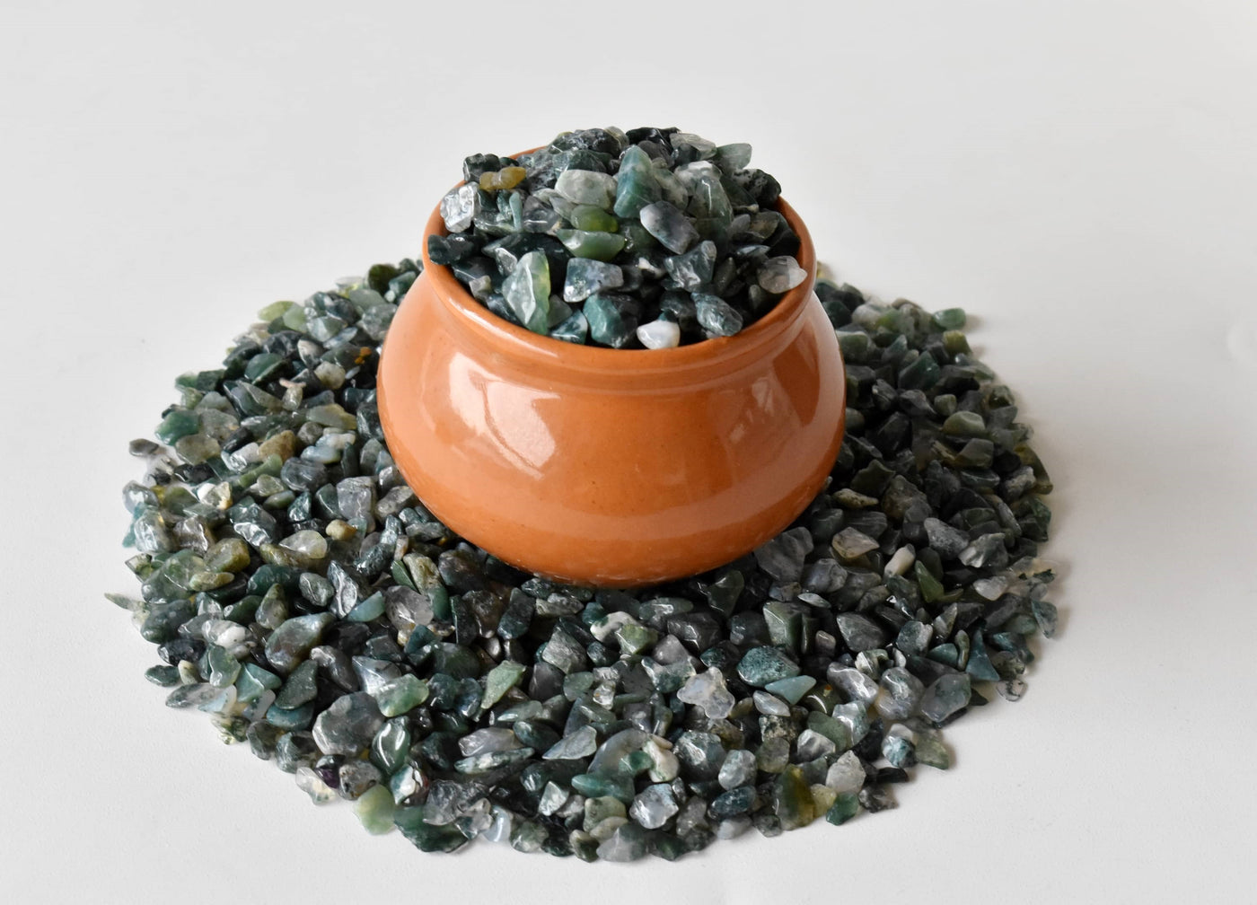 Moss Agate Gemstone Chips (Cleanses The Circulatory and Elimination Systems)